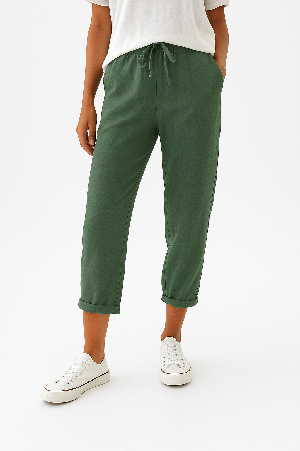 Isabella | Elegant Beige Trousers with Breathable Fabric - Lumina