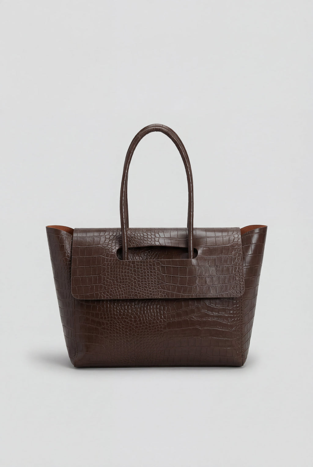 Isabella | Elegant Black Crocodile Handbag with Adjustable Strap - Lumina