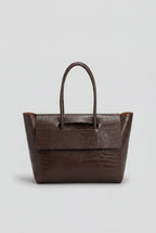 Isabella | Elegant Black Crocodile Handbag with Adjustable Strap - Lumina