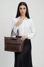 Isabella | Elegant Black Crocodile Handbag with Adjustable Strap - Lumina