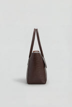 Isabella | Elegant Black Crocodile Handbag with Adjustable Strap - Lumina
