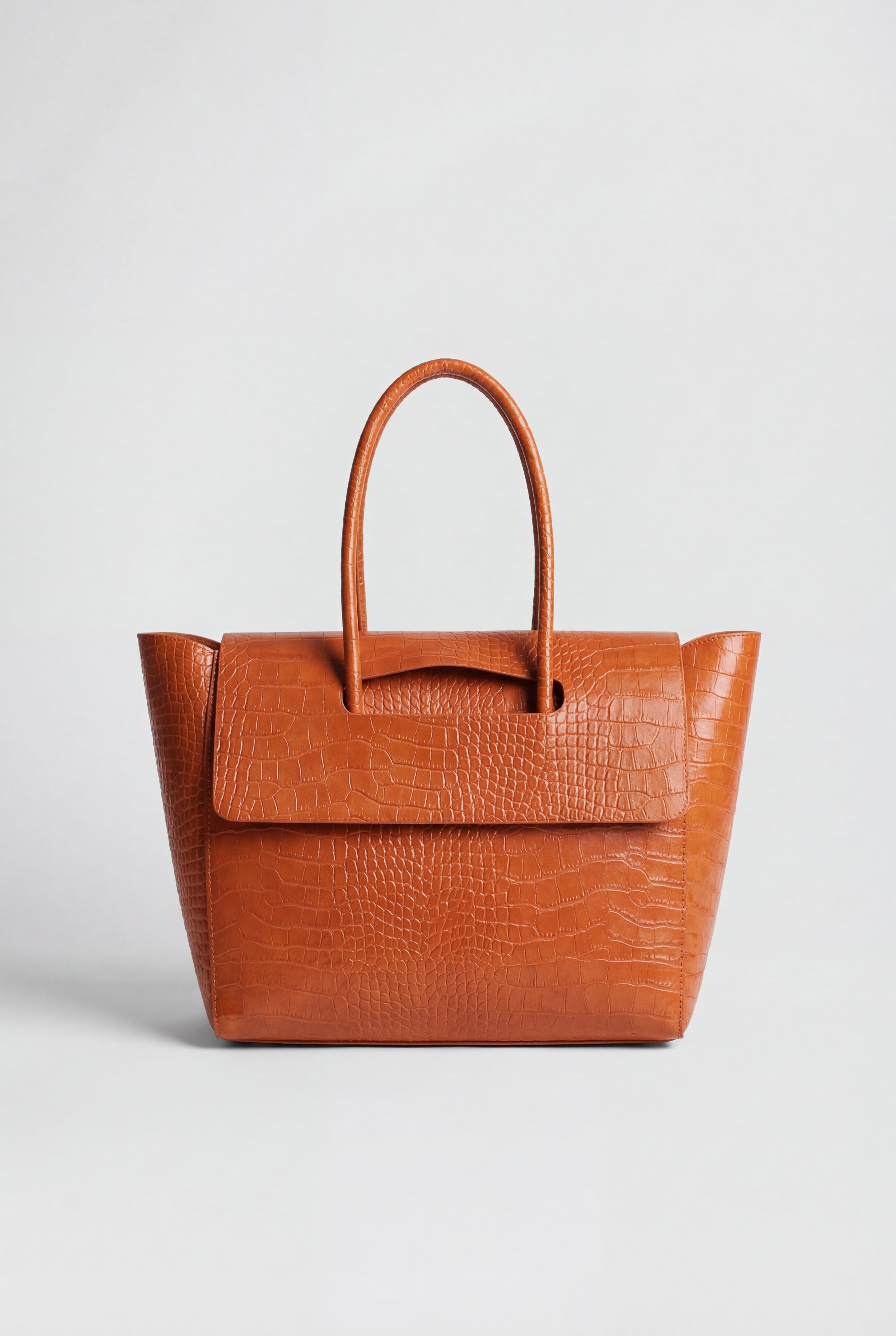 Isabella | Elegant Black Crocodile Handbag with Adjustable Strap - Lumina