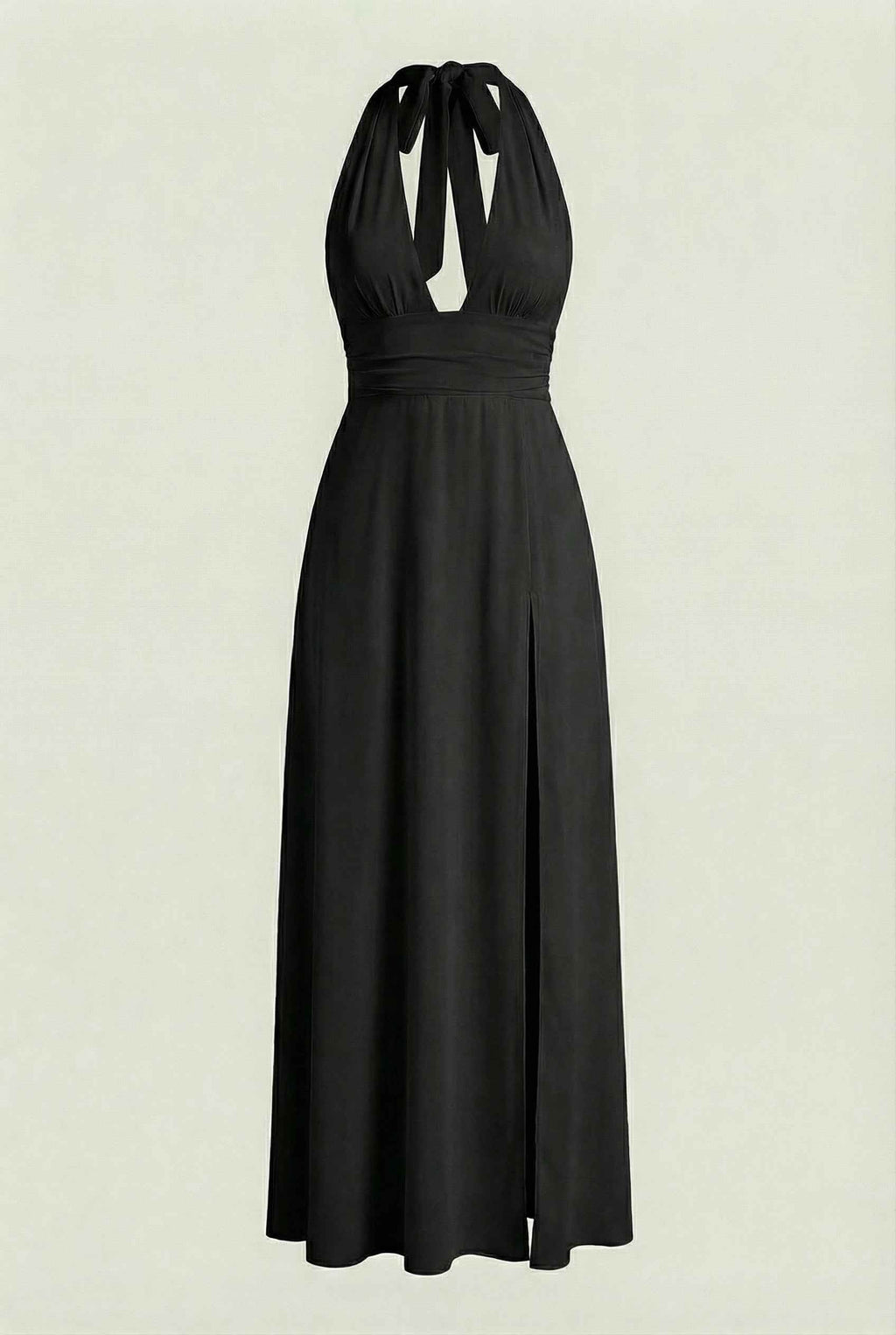 Isabella | Elegant Black Halter Neck Dress with Versatile Fit - Lumina