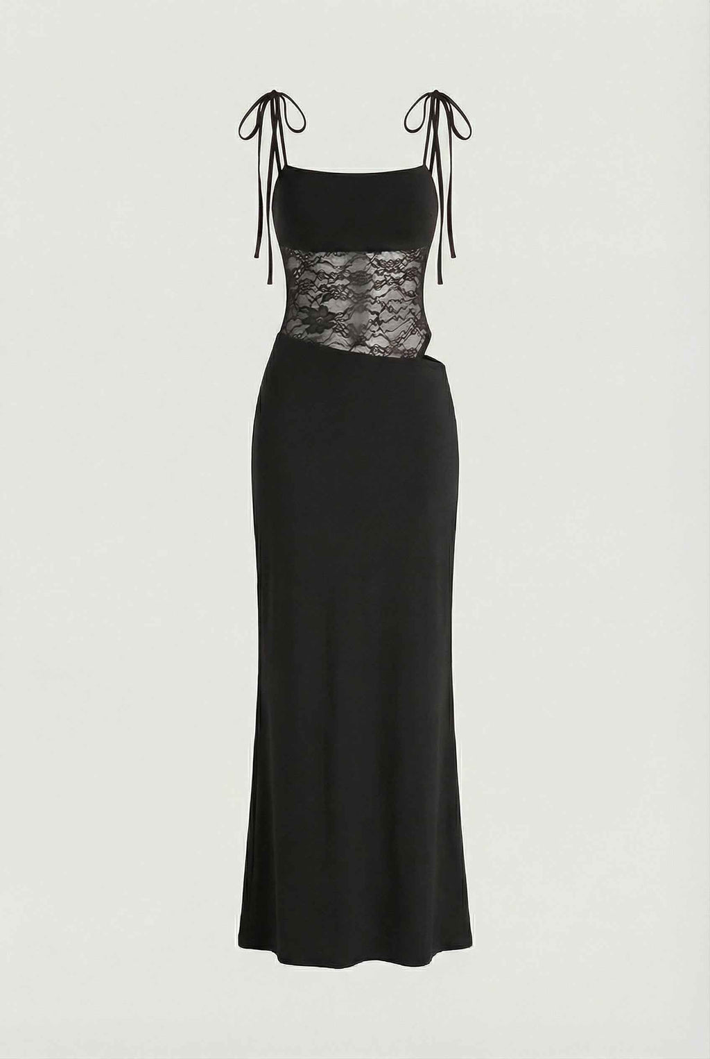 Isabella | Elegant Black Lace Dress with Flowy Design - Lumina