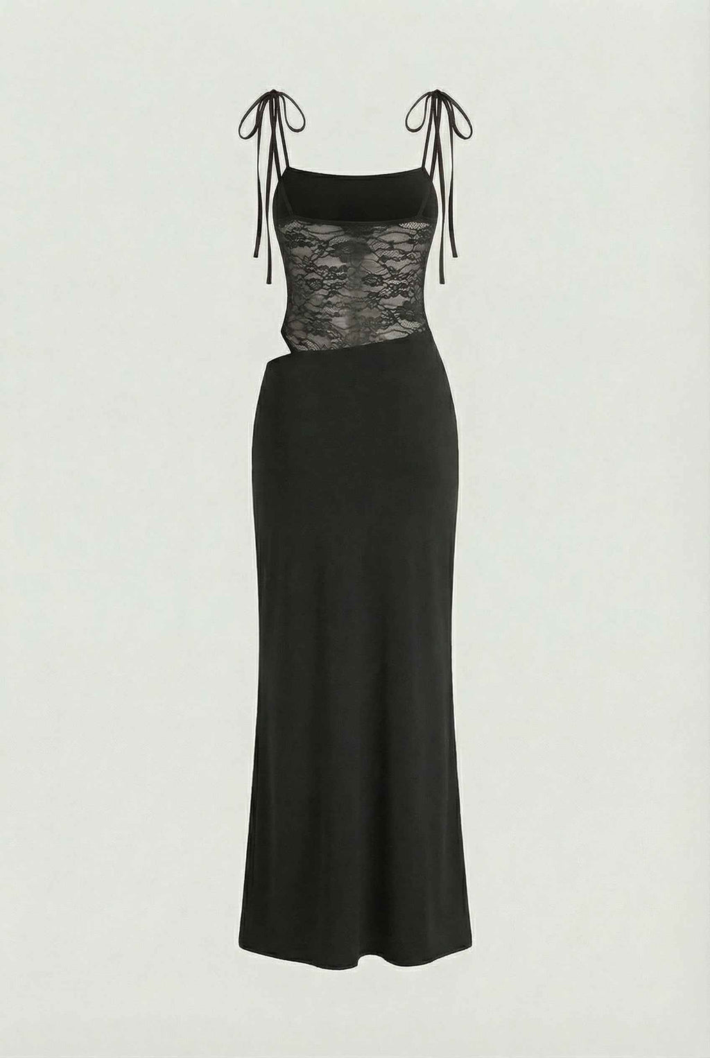 Isabella | Elegant Black Lace Dress with Flowy Design - Lumina