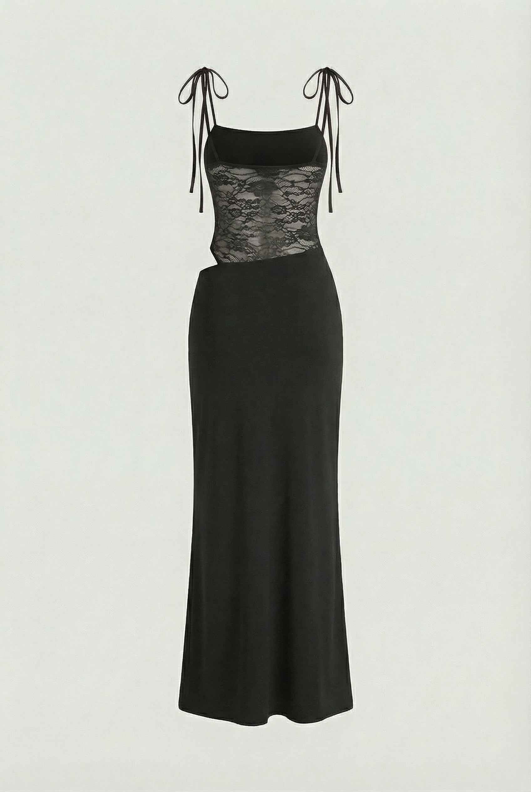 Isabella | Elegant Black Lace Dress with Flowy Design - Lumina