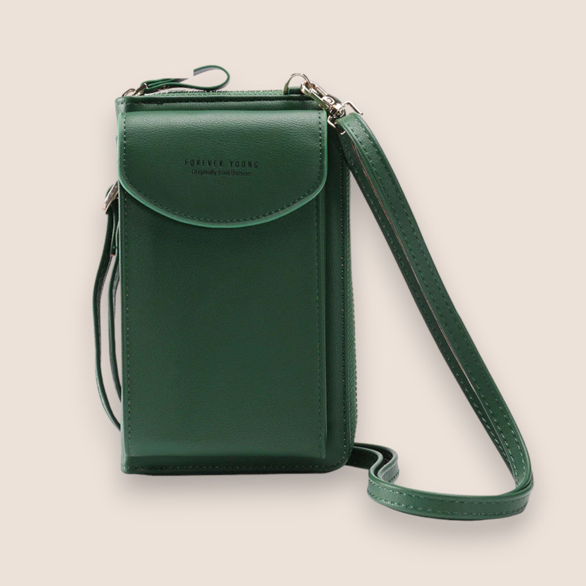 Isabella | Elegant Black Leather Clutch Bag with Versatile Strap - Lumina