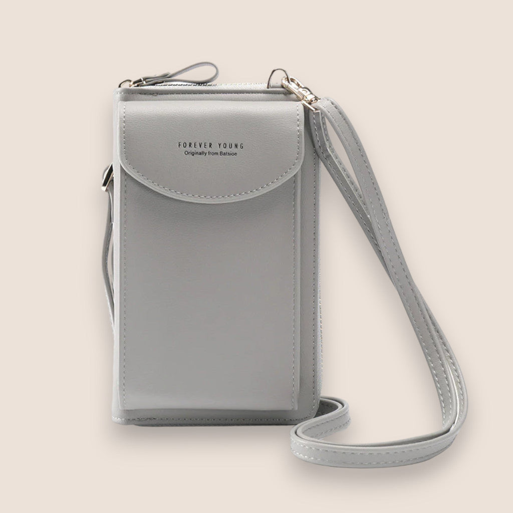 Isabella | Elegant Black Leather Clutch Bag with Versatile Strap - Lumina