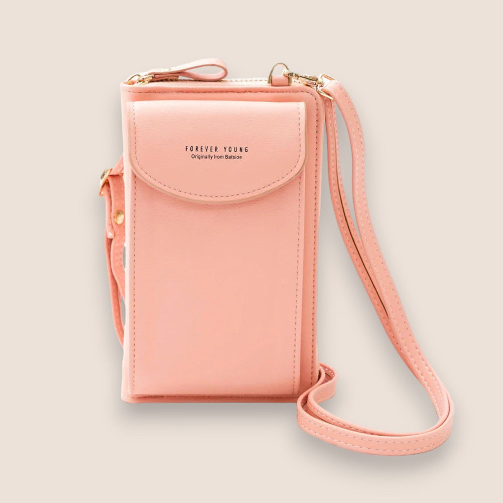 Isabella | Elegant Black Leather Clutch Bag with Versatile Strap - Lumina