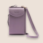 Isabella | Elegant Black Leather Clutch Bag with Versatile Strap - Lumina