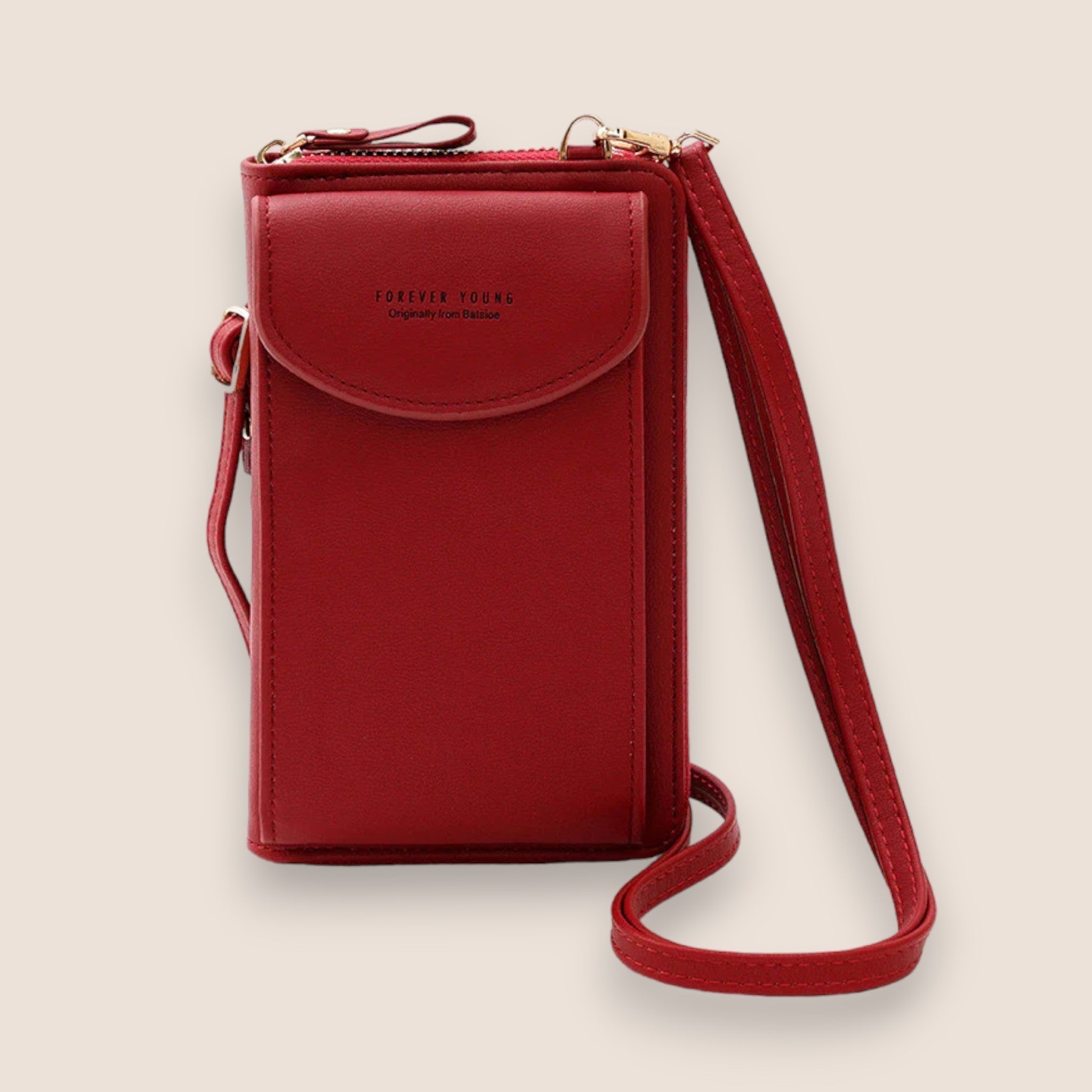 Isabella | Elegant Black Leather Clutch Bag with Versatile Strap - Lumina