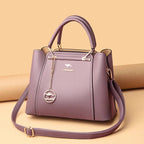 Isabella | Elegant Black Leather Handbag with Gold Accents - Lumina