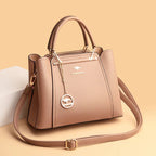 Isabella | Elegant Black Leather Handbag with Gold Accents - Lumina