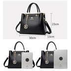 Isabella | Elegant Black Leather Handbag with Gold Accents - Lumina
