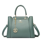 Isabella | Elegant Black Leather Handbag with Gold Accents - Lumina