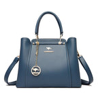 Isabella | Elegant Black Leather Handbag with Gold Accents - Lumina