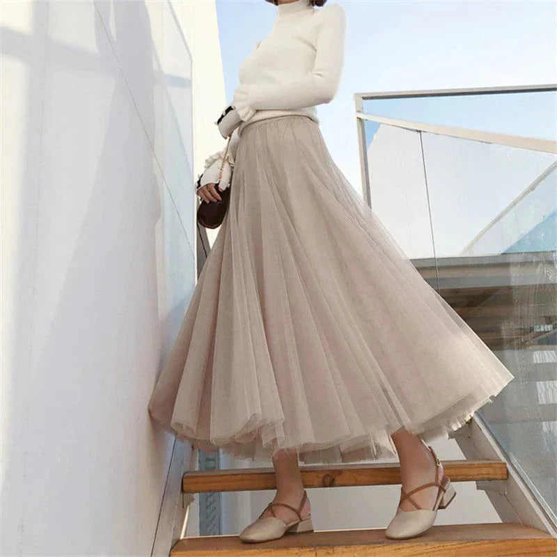 Isabella | Elegant Black Tulle Skirt with Flattering Fit - Lumina
