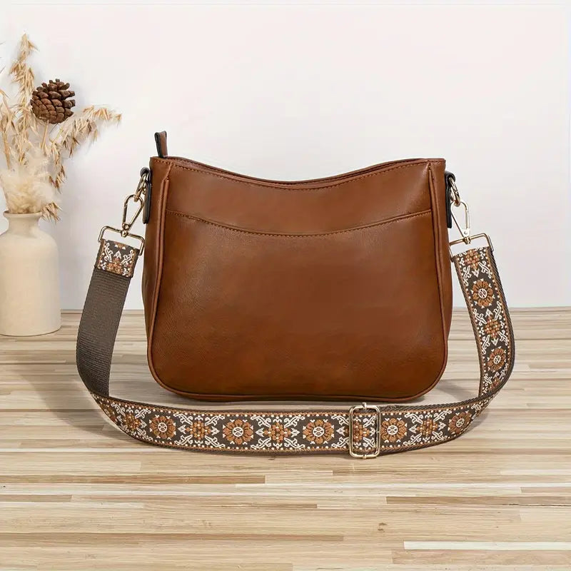 Isabella | Elegant Black Vegan Leather Shoulder Bag with Adjustable Strap - Lumina