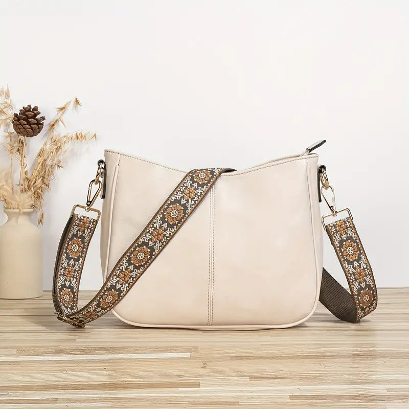 Isabella | Elegant Black Vegan Leather Shoulder Bag with Adjustable Strap - Lumina