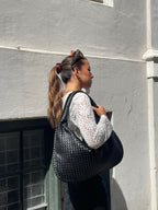 Isabella | Elegant Black Vegan Leather Tote Bag - Lumina