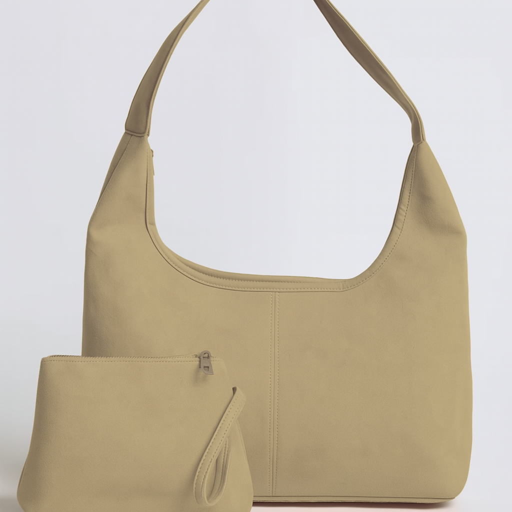Isabella | Elegant Black Vegan Suede Tote Bag - Lumina