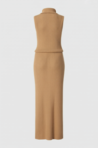 Isabella | Elegant Brown Knit Skirt Set with Sophisticated Style - Lumina