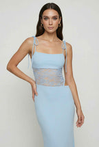 Isabella | Elegant Fitted Bodycon Maxi Dress with Feminine Details - Lumina