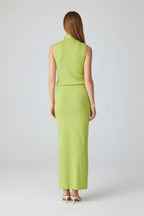 Isabella | Elegant Green Knit Skirt and Top Set with Flattering Fit - Lumina