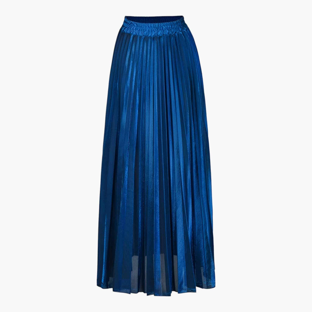 Isabella | Elegant High Waist Pleated Maxi Skirt in Gold - Lumina
