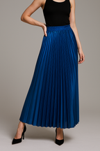 Isabella | Elegant High Waist Pleated Maxi Skirt in Gold - Lumina