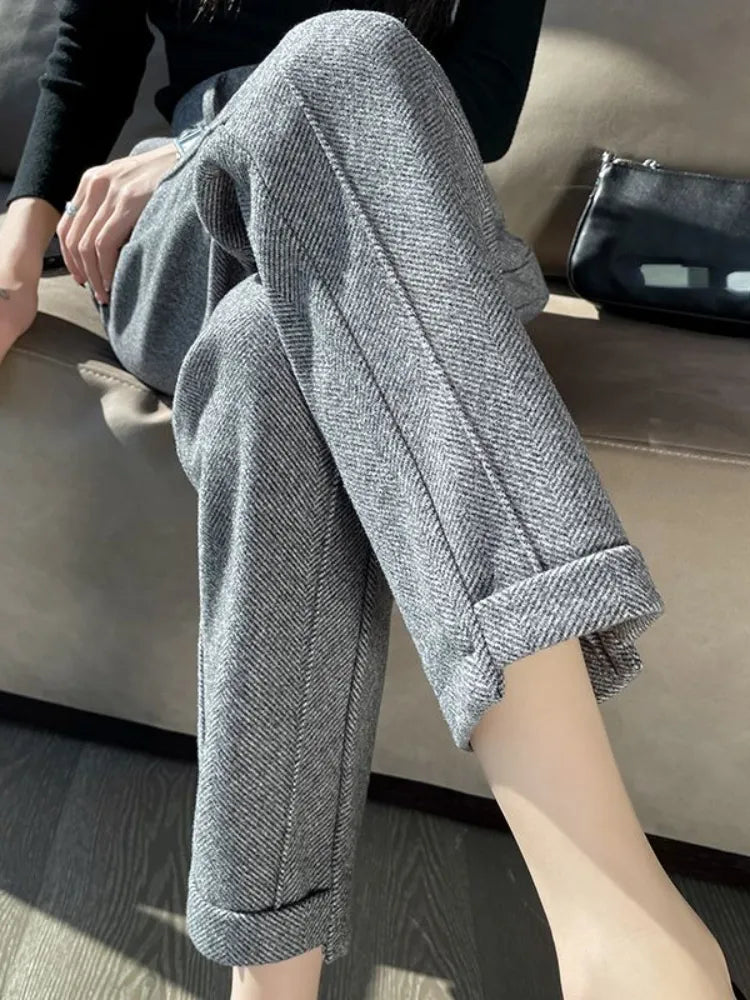 Isabella | Elegant High-Waisted Pencil Trousers - Lumina
