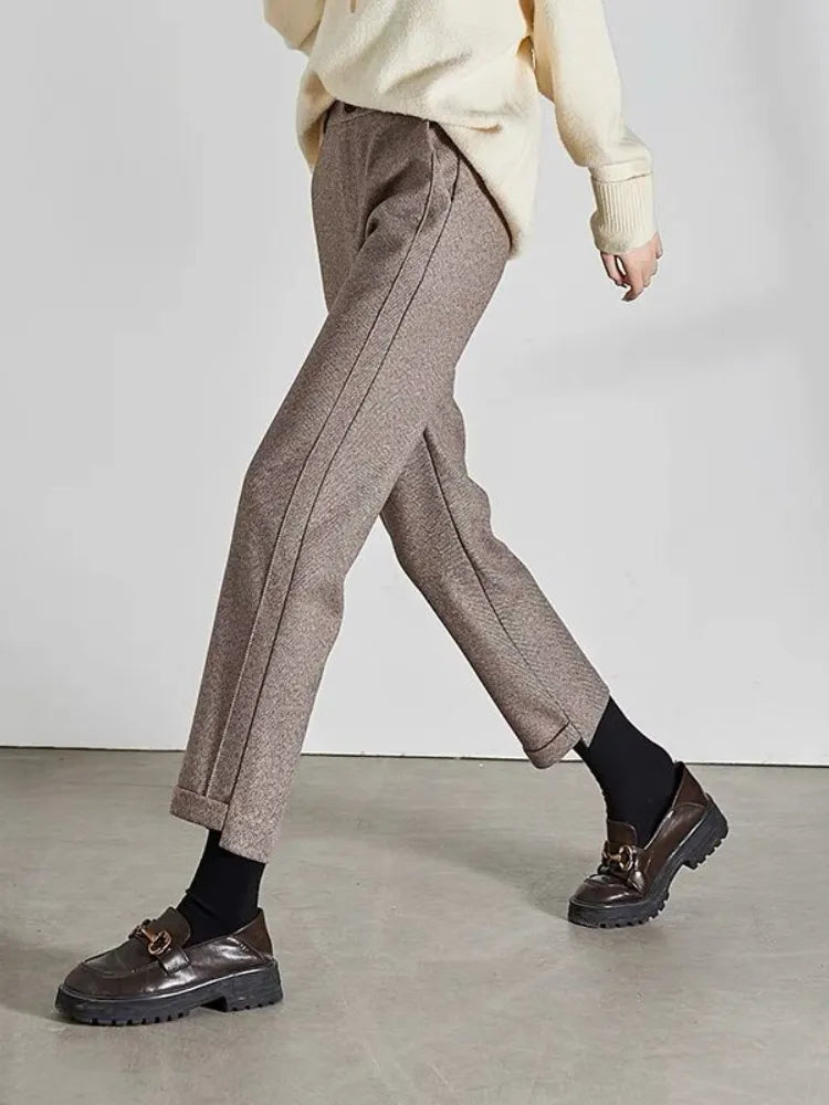 Isabella | Elegant High-Waisted Pencil Trousers - Lumina