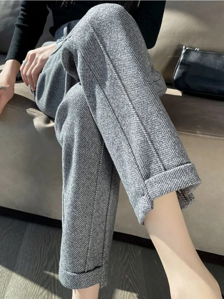 Isabella | Elegant High-Waisted Pencil Trousers - Lumina