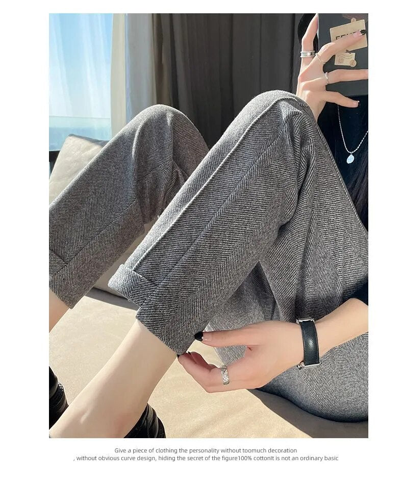 Isabella | Elegant High-Waisted Pencil Trousers - Lumina
