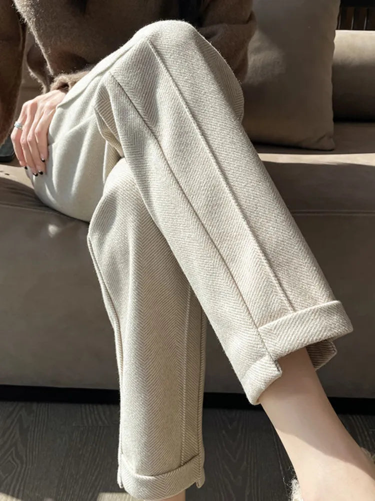 Isabella | Elegant High-Waisted Pencil Trousers - Lumina