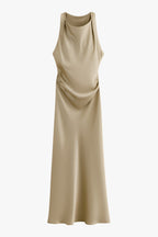Isabella | Elegant Khaki Summer Dress with Sophisticated Fit - Lumina