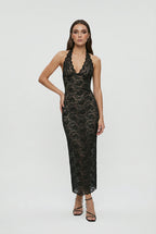 Isabella | Elegant Lace White Maxi Dress with Flattering Fit - Lumina