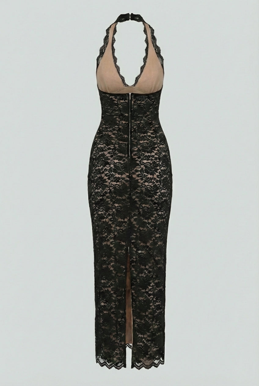 Isabella | Elegant Lace White Maxi Dress with Flattering Fit - Lumina