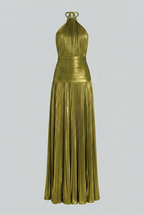 Isabella | Elegant Olive Green Maxi Dress with Flattering Silhouette - Lumina