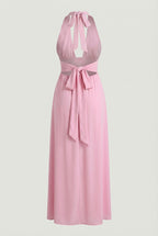 Isabella | Elegant Pink Dress with Versatile Cut - Lumina