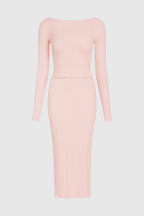 Isabella | Elegant Pink Maxi Skirt Set with Sophisticated Fit - Lumina