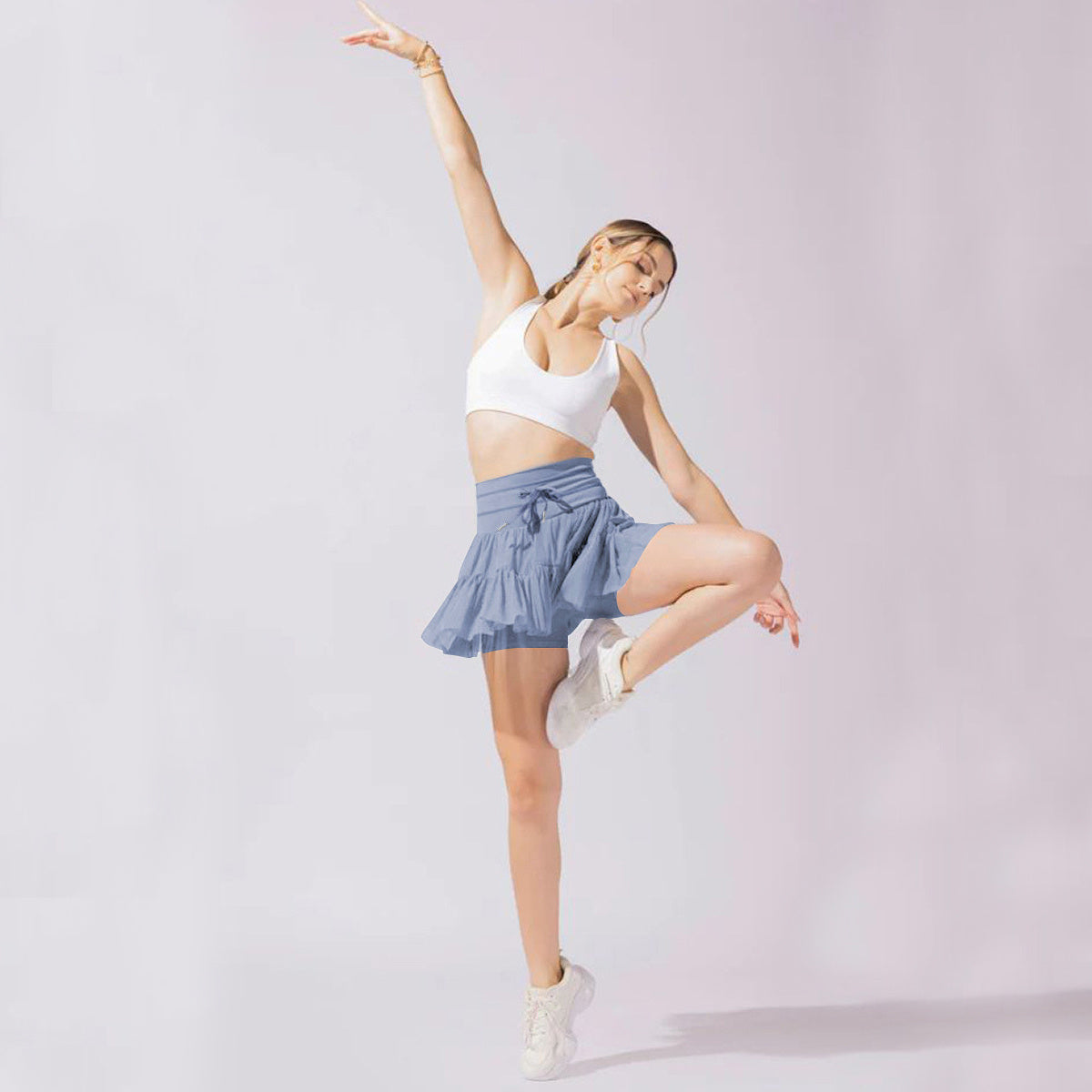 Isabella | Elegant Pleated Mini Skirt with Integrated Shorts - Lumina