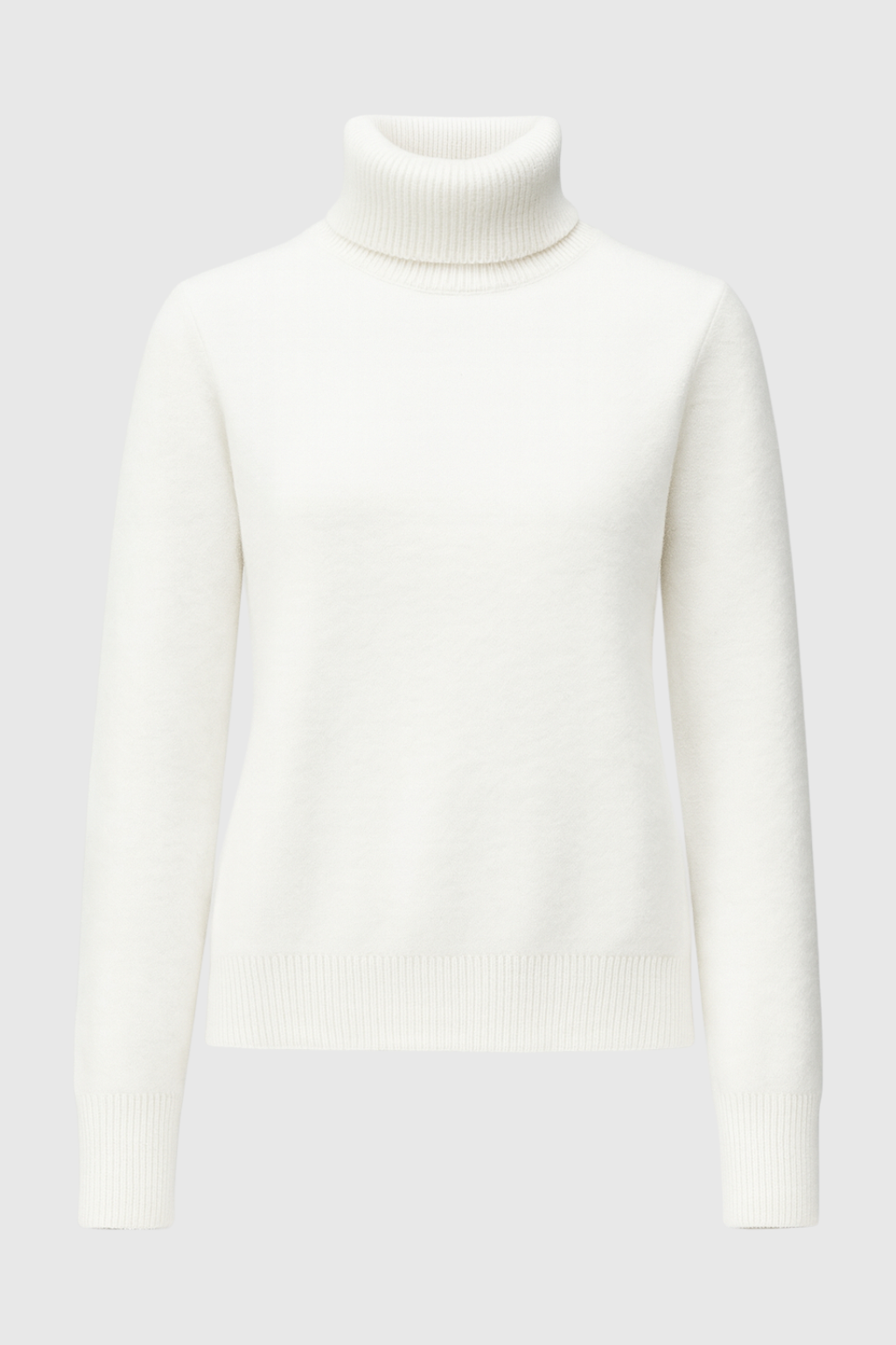 Isabella | Elegant Slim Fit White Turtleneck Sweater - Lumina