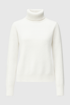 Isabella | Elegant Slim Fit White Turtleneck Sweater - Lumina