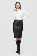 Isabella | Elegant Slim Fit White Turtleneck Sweater - Lumina