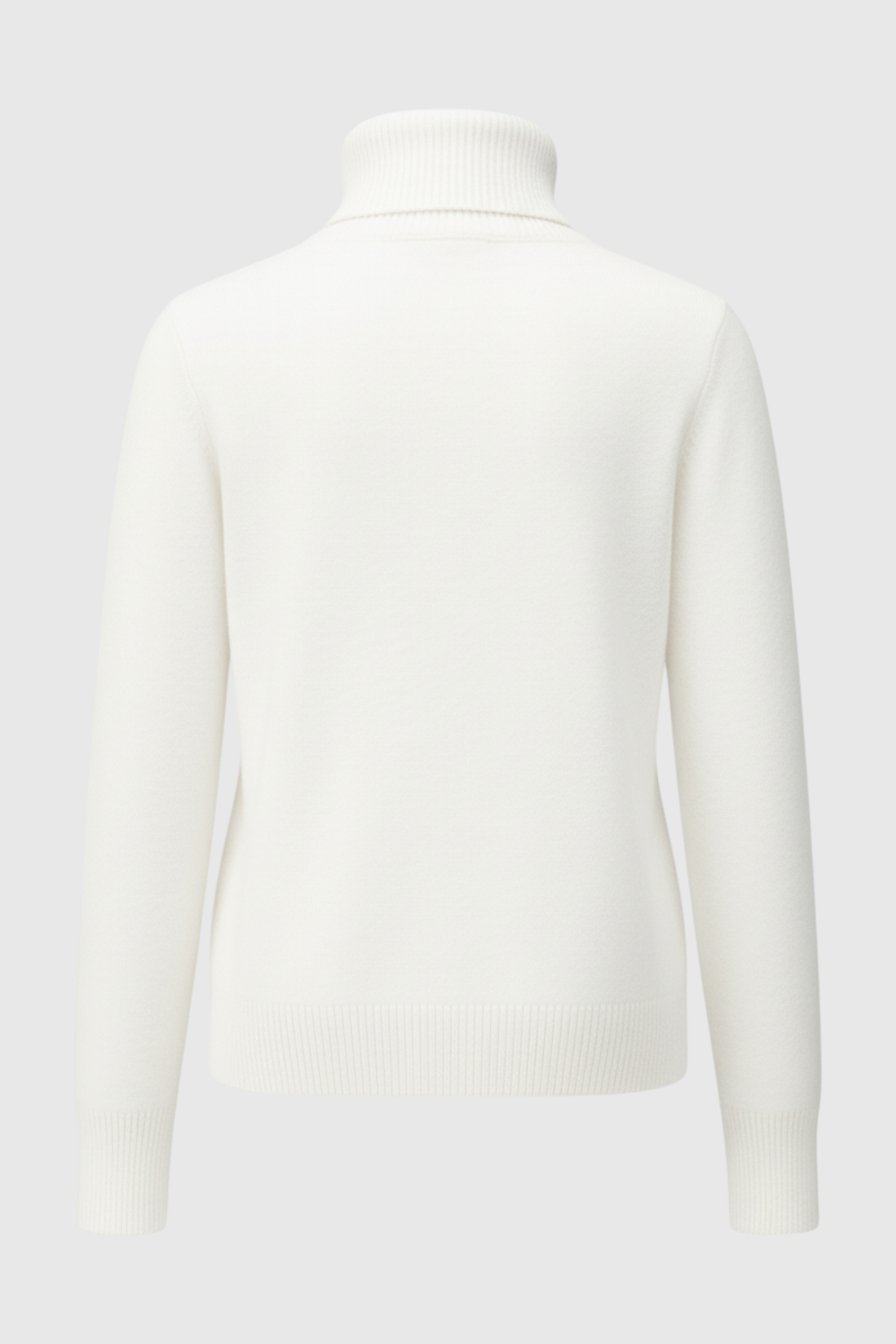 Isabella | Elegant Slim Fit White Turtleneck Sweater - Lumina