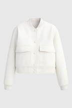 Isabella | Elegant White Bomber Jacket with Timeless Design - Lumina