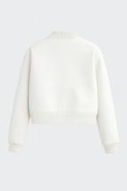 Isabella | Elegant White Bomber Jacket with Timeless Design - Lumina