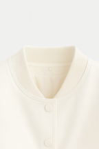 Isabella | Elegant White Bomber Jacket with Timeless Design - Lumina