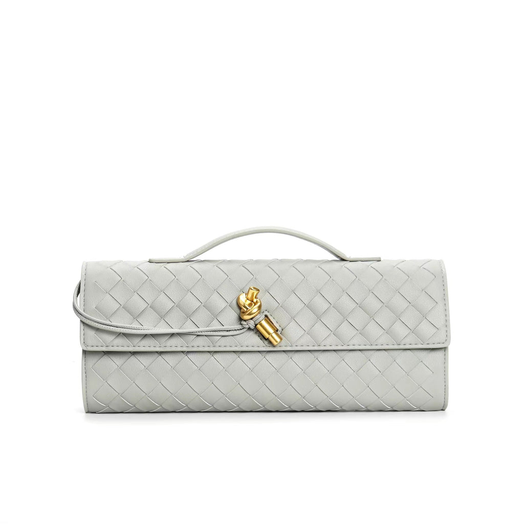 Isabella | Elegant Woven Brown Handbag with Adjustable Strap - Lumina